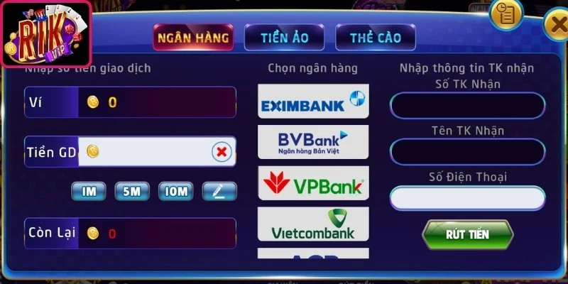 Rút Tiền Rikvip – Hướng Dẫn Điều Kiện Và Quy Trình Nhận 2 Nhận thưởng qua ngân hàng